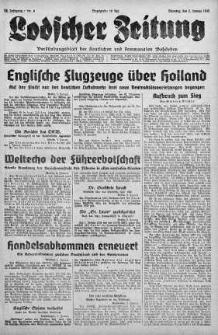 Lodscher Zeitung 2 styczeń 1940 nr 2