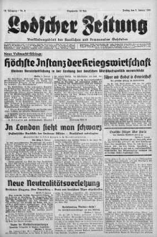 Lodscher Zeitung 5 styczeń 1940 nr 5