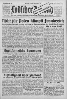 Lodscher Zeitung 21 styczeń 1940 nr 21