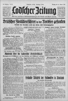 Lodscher Zeitung 22 styczeń 1940 nr 22