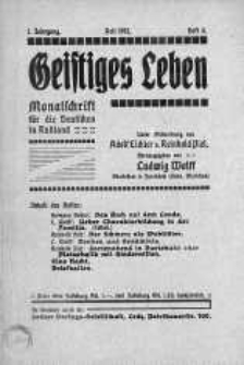 Geistiges Leben. Monatschrift fur die Destchen In Russland kwiecień 1912 nr 4