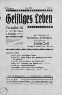 Geistiges Leben. Monatschrift fur die Destchen In Russland maj 1912 nr 5