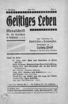 Geistiges Leben. Monatschrift fur die Destchen In Russland czerwiec 1912 nr 6