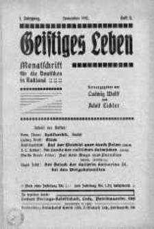 Geistiges Leben. Monatschrift fur die Destchen In Russland listopad 1912 nr 11
