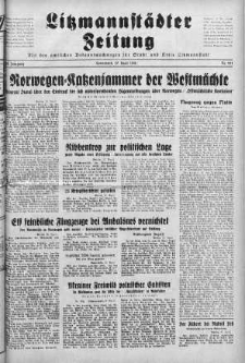 Litzmannstaedter Zeitung 27 kwiecień 1940 nr 117