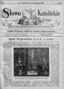 Słowo Katolickie : Tygodnik Ilustrowany Poświęcony Sprawom Religijno-Społecznym 8 listopad 1925 nr 45