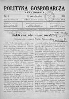 Polityka Gospodarcza 10 październik 1935 nr 1