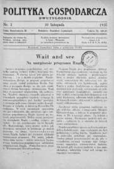 Polityka Gospodarcza 10 listopada 1935 nr 3