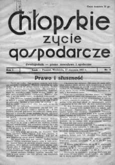 Chłopskie Życie Gospodarcze 17 styczeń 1937 nr 2