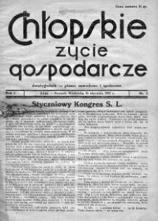 Chłopskie Życie Gospodarcze 31 styczeń 1937 nr 3