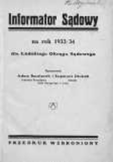 Informator Sądowy dla Łódzkiego Okręgu Sądowego za rok 1933-1934