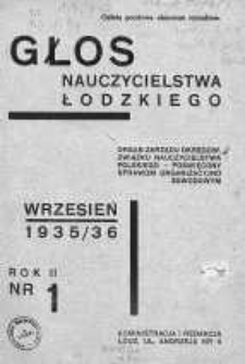 Głos Nauczycielstwa Łódzkiego 1935/1936 wrzesień nr 1