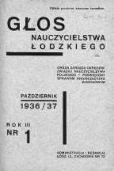 Głos Nauczycielstwa Łódzkiego 1936/1937 październik nr 1