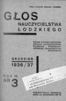Głos Nauczycielstwa Łódzkiego 1936/1937 grudzień nr 3