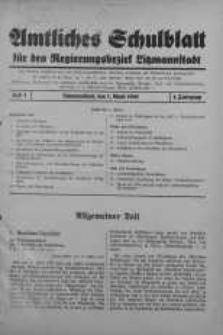 Amtliches Schulblat fur den Regierungsbezirk Ltzmannstaadt 1 April Jg. 1. 1941 H. 1