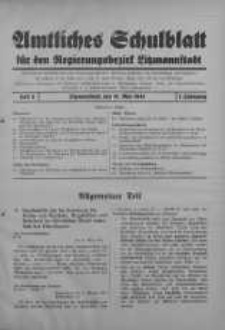 Amtliches Schulblat fur den Regierungsbezirk Ltzmannstaadt 31 Mai Jg. 1. 1941 H. 5