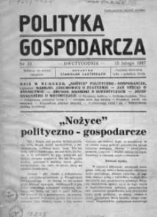 Polityka Gospodarcza 15 luty 1937 nr 33