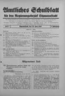 Amtliches Schulblat fur den Regierungsbezirk Ltzmannstaadt 30 Juni Jg. 1. 1941 H. 7