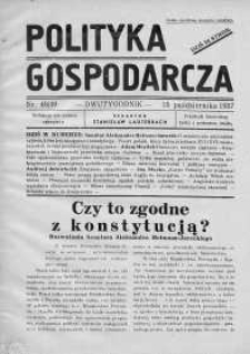 Polityka Gospodarcza 15 październik 1937 nr 48/49
