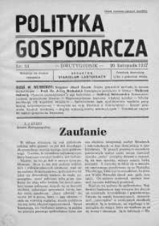 Polityka Gospodarcza 20 listopad 1937 nr 51