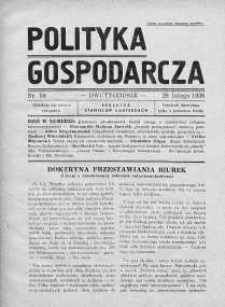 Polityka Gospodarcza 28 luty 1938 nr 58