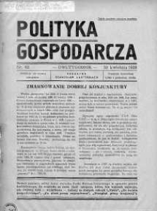 Polityka Gospodarcza 30 kwiecień 1938 nr 62