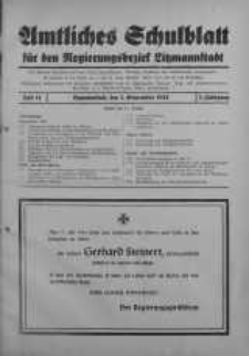 Amtliches Schulblat fur den Regierungsbezirk Ltzmannstaadt 1 September Jg. 1. 1941 H. 11