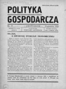 Polityka Gospodarcza 15 grudzień 1938 nr 77