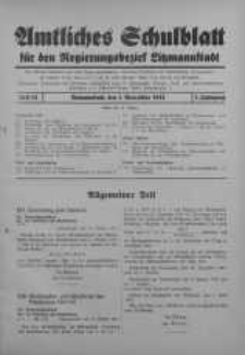 Amtliches Schulblat fur den Regierungsbezirk Ltzmannstaadt 1 November Jg. 1. 1941 H. 15