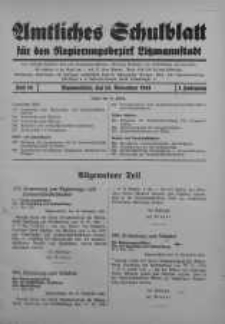 Amtliches Schulblat fur den Regierungsbezirk Ltzmannstaadt 15 November Jg. 1. 1941 H. 16