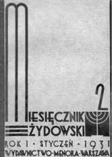 Miesięcznik Żydowski styczeń 1931 zeszyt 2