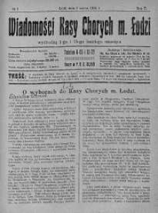 Wiadomości Kasy Chorych Miasta Łodzi: wychodzą 1 i 15 każdego miesiąca 1 marzec 1924 nr 5