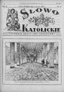 Słowo Katolickie : Tygodnik Ilustrowany Poświęcony Sprawom Religijno-Społecznym 2 czerwiec 1929 nr 23
