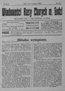 Wiadomości Kasy Chorych Miasta Łodzi: wychodzą 1 i 15 każdego miesiąca 1 grudzień 1925 nr 20/21