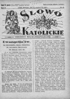 Słowo Katolickie : Tygodnik Ilustrowany Poświęcony Sprawom Religijno-Społecznym 20 październik 1929 nr 43