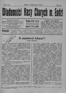 Wiadomości Kasy Chorych Miasta Łodzi: wychodzą 1 i 15 każdego miesiąca październik 1926 nr 10