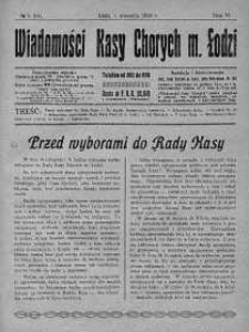 Wiadomości Kasy Chorych Miasta Łodzi 1 wrzesień 1928 nr 9