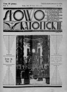 Słowo Katolickie : Tygodnik Ilustrowany Poświęcony Sprawom Religijno-Społecznym 14 maj 1933 nr 20