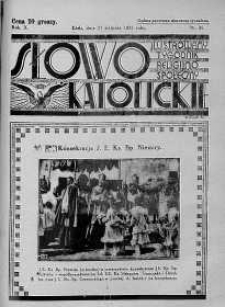 Słowo Katolickie : Tygodnik Ilustrowany Poświęcony Sprawom Religijno-Społecznym 27 sierpień 1933 nr 35