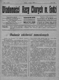 Wiadomości Kasy Chorych Miasta Łodzi 1 maj 1929 nr 5