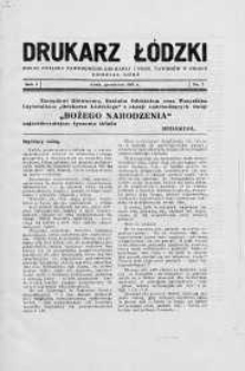 Drukarz Łódzki: organ Związku Zawodowego Drukarzy i Pokrewnych Zawodów w Polsce 1935 grudzień nr 2