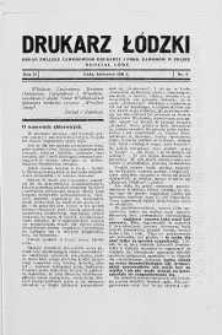 Drukarz Łódzki: organ Związku Zawodowego Drukarzy i Pokrewnych Zawodów w Polsce 1936 kwiecień nr 4