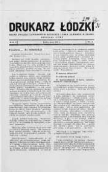 Drukarz Łódzki: organ Związku Zawodowego Drukarzy i Pokrewnych Zawodów w Polsce 1936 maj nr 5