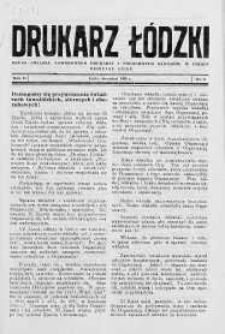 Drukarz Łódzki: organ Związku Zawodowego Drukarzy i Pokrewnych Zawodów w Polsce 1936 sierpień nr 8