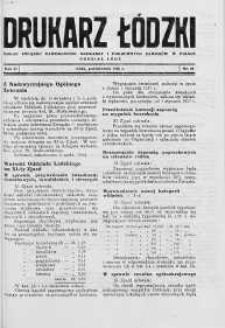 Drukarz Łódzki: organ Związku Zawodowego Drukarzy i Pokrewnych Zawodów w Polsce 1936 październik nr 10