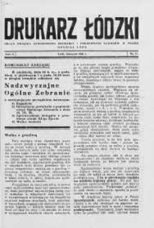 Drukarz Łódzki: organ Związku Zawodowego Drukarzy i Pokrewnych Zawodów w Polsce 1936 listopad nr 11