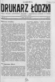 Drukarz Łódzki: organ Związku Zawodowego Drukarzy i Pokrewnych Zawodów w Polsce 1937 sierpień nr 8