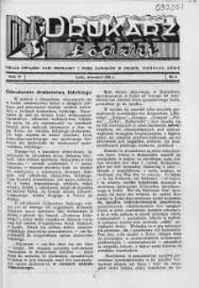 Drukarz Łódzki: organ Związku Zawodowego Drukarzy i Pokrewnych Zawodów w Polsce 1938 wrzesień nr 9