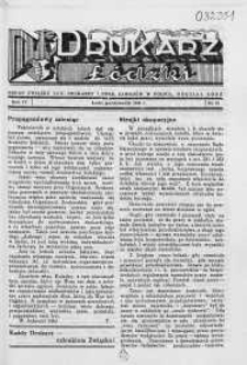 Drukarz Łódzki: organ Związku Zawodowego Drukarzy i Pokrewnych Zawodów w Polsce 1938 październik nr 10