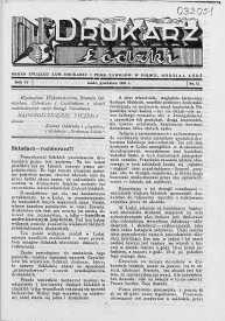 Drukarz Łódzki: organ Związku Zawodowego Drukarzy i Pokrewnych Zawodów w Polsce 1938 grudzień nr 12